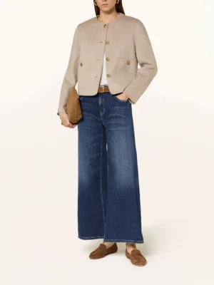Cambio spodnie damskie jeansowe Palazzo Cropped niebieskie