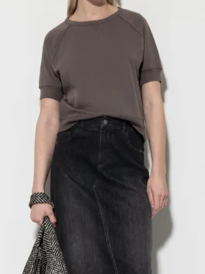 Luisa Cerano t-shirt damski bawełniany szarobrązowy