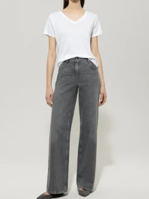Luisa Cerano T-shirt damski lniany biały
