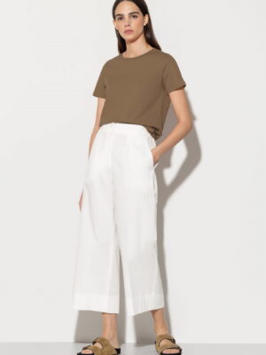 Luisa Cerano T-shirt damski z bawełny organicznej brązowy