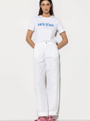 Luisa Cerano T-shirt damski z bawełny organicznej Holiday biały