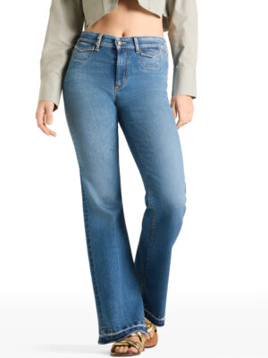 Cambio spodnie damskie jeansowe Fabienne Pocket niebieskie flared