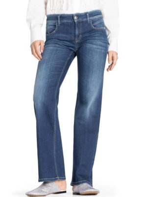 Cambio spodnie damskie jeansowe Tess Wide Leg niebieskie