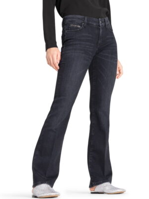 Cambio spodnie damskie jeansowe Paris Flared antracytowe