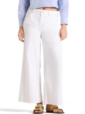 Cambio spodnie damskie jeansowe Palazzo Cropped białe