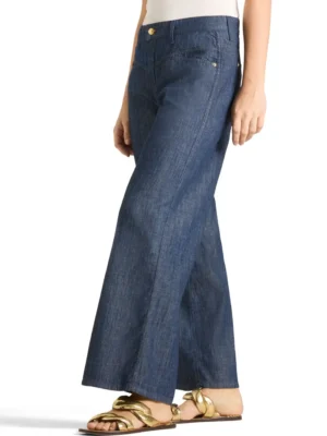 Cambio spodnie damskie jeansowe Aimee Seam Cropped granatowe