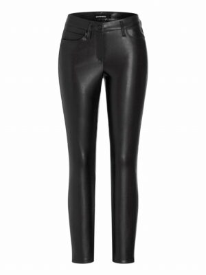 Cambio spodnie damskie Ray 5-pocket czarne z imitacji skóry