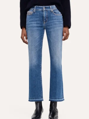 Cambio spodnie damskie jeansowe Paris Easy Kick niebieskie 7/8
